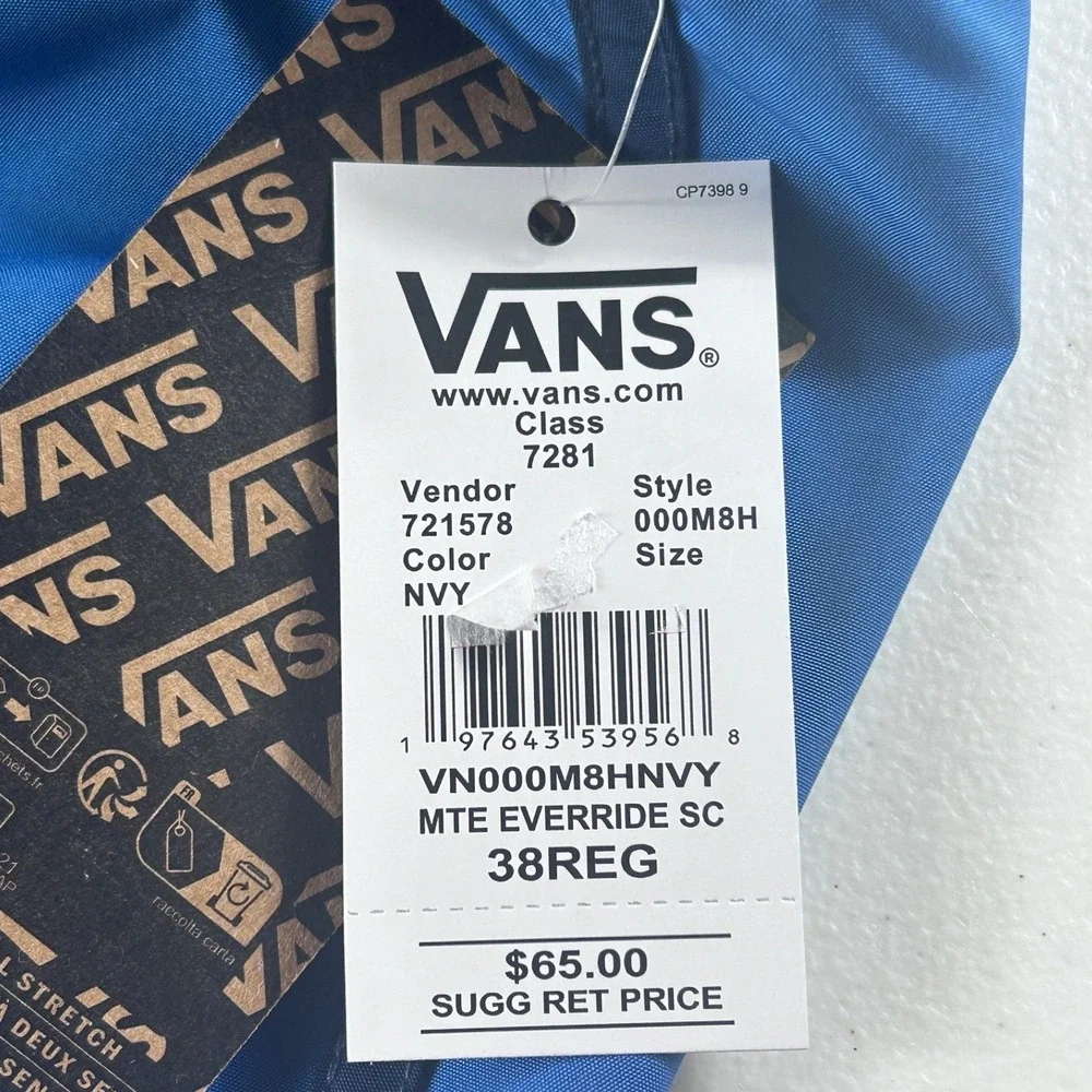 Vans Mens MTE‎ Everride SC Relaxed Boardshorts Navy Blue 38 VN000M8HNVY NWT